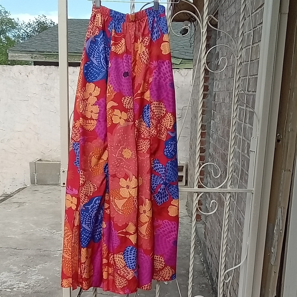 Live 4 Truth Floral Palazzo Wide Leg Slit Leg Multicolor Pants Women Size Small - Picture 6 of 16